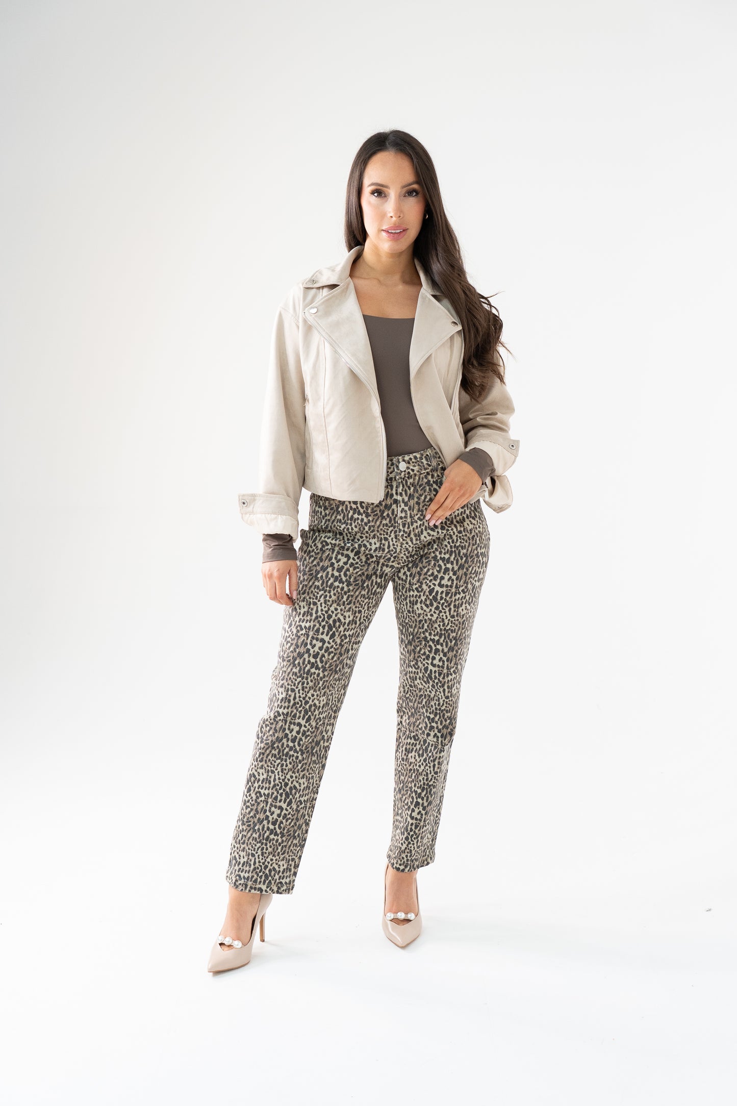 Love Laura Faux Suede Jacket In Beige