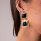 Polly Square Dangle Earrings In Black