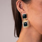 Polly Square Dangle Earrings In Black