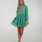 Lila Printed Tiered Dress In Green