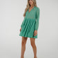 Lila Printed Tiered Dress In Green