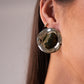 Polly Stone Centre Earrings In Olive