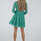 Lila Printed Tiered Dress In Green