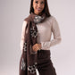 Polly Contrast Heart Scarf In Chocolate