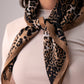 Polly Leopard Print Neck Scarf In Camel