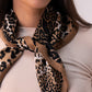 Polly Leopard Print Neck Scarf In Camel