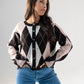 Millie Diamond Knit Cardigan In Pink Mix