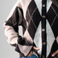 Millie Diamond Knit Cardigan In Pink Mix