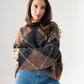 Millie Diamond Knit Jumper In Grey Mix