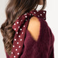 Kendra Bow Shoulder Jumper In Burgundy