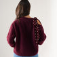 Kendra Bow Shoulder Jumper In Burgundy