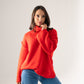 Kendra Polo Neck Jumper In Red