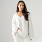 Ella V-Neck Jumper In Cream