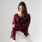 Ella V-Neck Jumper In Bordeaux