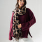 Megan Leopard Print Scarf In Camel