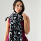 Megan Leopard Print Scarf In Grey
