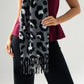 Megan Leopard Print Scarf In Grey