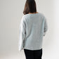 Ella V-Neck Jumper In Light Grey