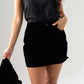 Daisy Velvet Skirt In Black
