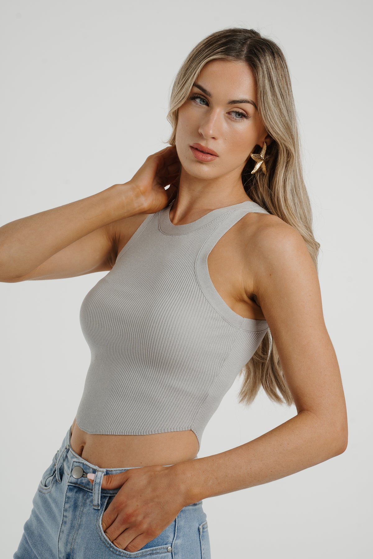 Kate Vest Top In Grey