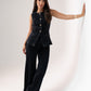 Love Laura Denim Waistcoat In Black Wash
