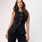Love Laura Denim Waistcoat In Black Wash