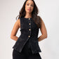 Love Laura Denim Waistcoat In Black Wash