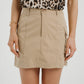 Elsa Cargo Mini Skirt In Camel