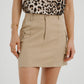 Elsa Cargo Mini Skirt In Camel