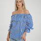 Ally Bardot Top In Blue Stripe