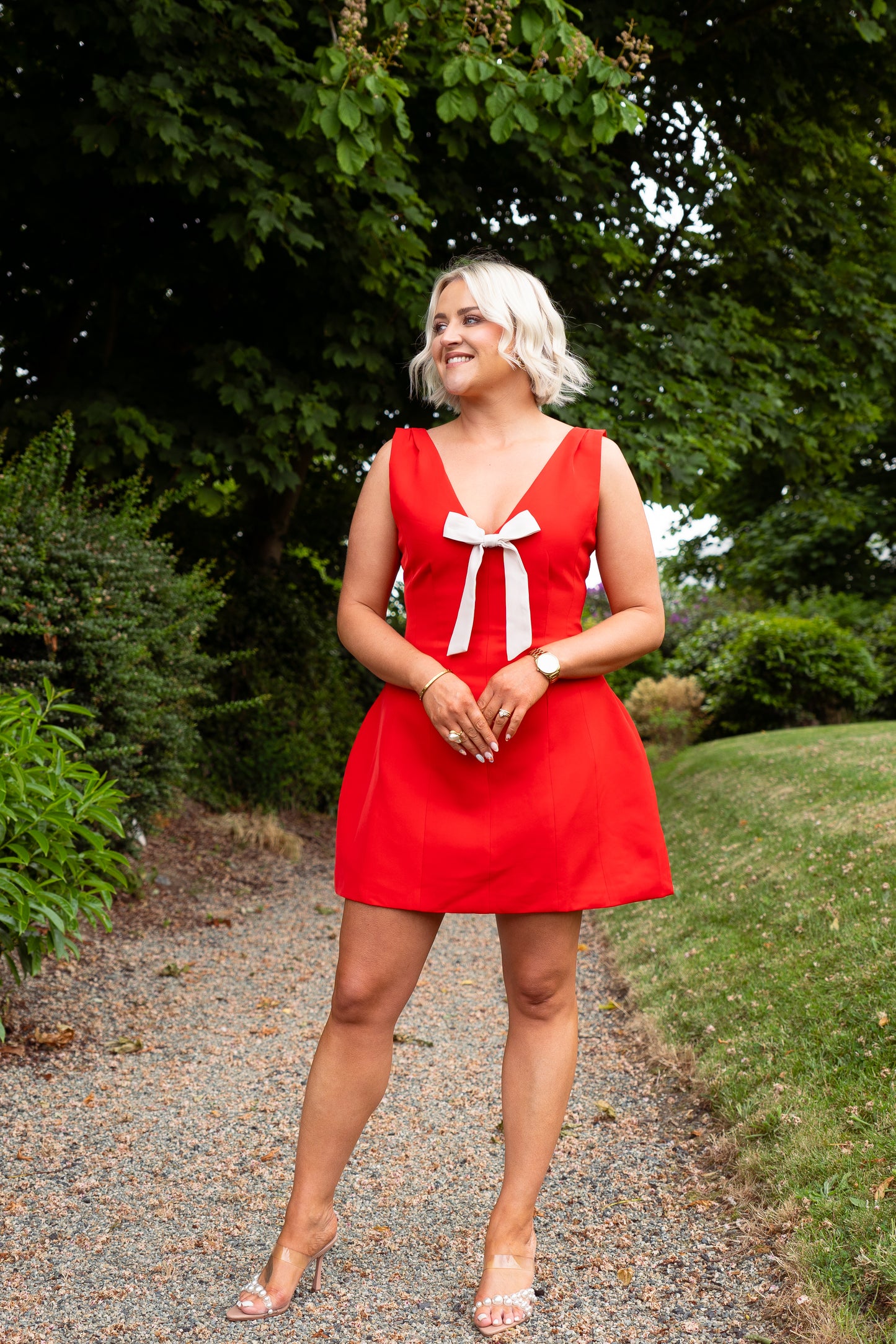 Love Laura Forever Bow Mini Dress In Red