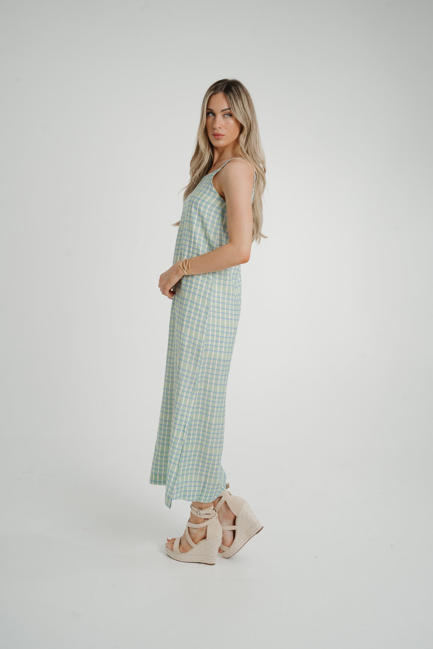 Frankie Printed Maxi Dress In Turquoise Mix