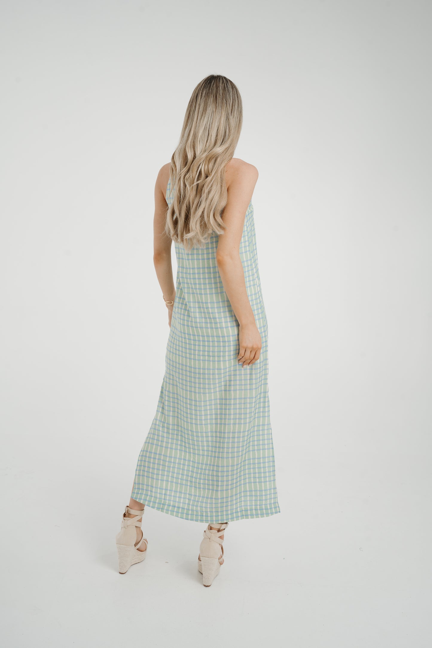 Frankie Printed Maxi Dress In Turquoise Mix