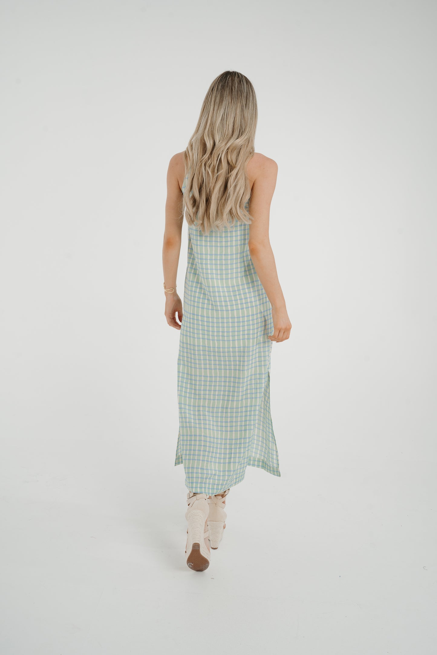 Frankie Printed Maxi Dress In Turquoise Mix