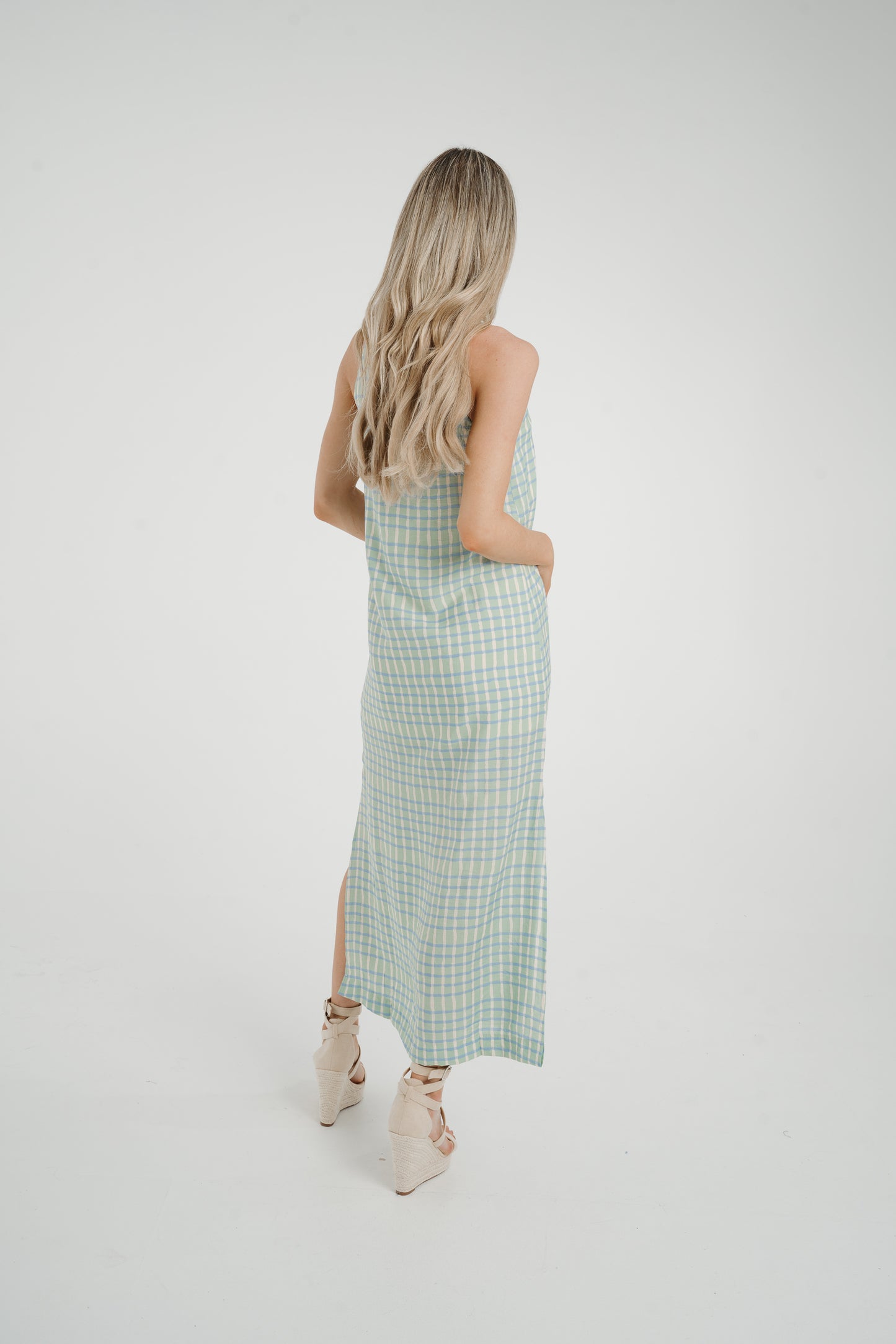 Frankie Printed Maxi Dress In Turquoise Mix