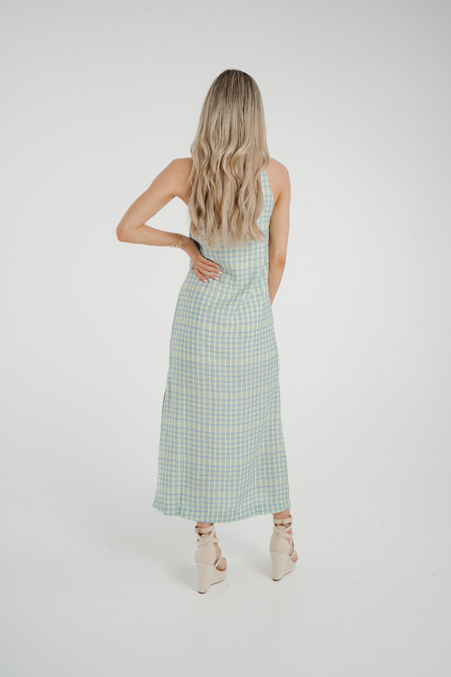 Frankie Printed Maxi Dress In Turquoise Mix