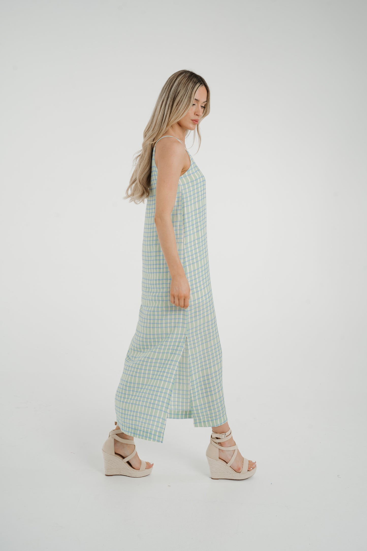 Frankie Printed Maxi Dress In Turquoise Mix