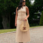 Love Laura Pinstripe Shirt Dress In Sand