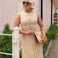 Love Laura Pinstripe Shirt Dress In Sand