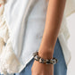Olive Chunky Beaded Bracelet In Leopard