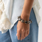 Olive Chunky Beaded Bracelet In Leopard