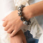Olive Chunky Beaded Bracelet In Leopard