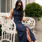 Love Laura Pinstripe Shirt Dress In Navy