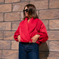 Love Laura Statement Collar Jacket In Red