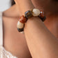Olive Chunky Beaded Bracelet In Taupe