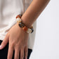 Olive Chunky Beaded Bracelet In Taupe