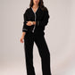 Love Laura White Trim Jacket In Black