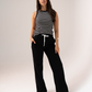Ally Stripe Vest Top In Black
