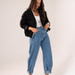 Love Laura White Trim Jacket In Black