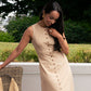 Love Laura Pinstripe Shirt Dress In Sand